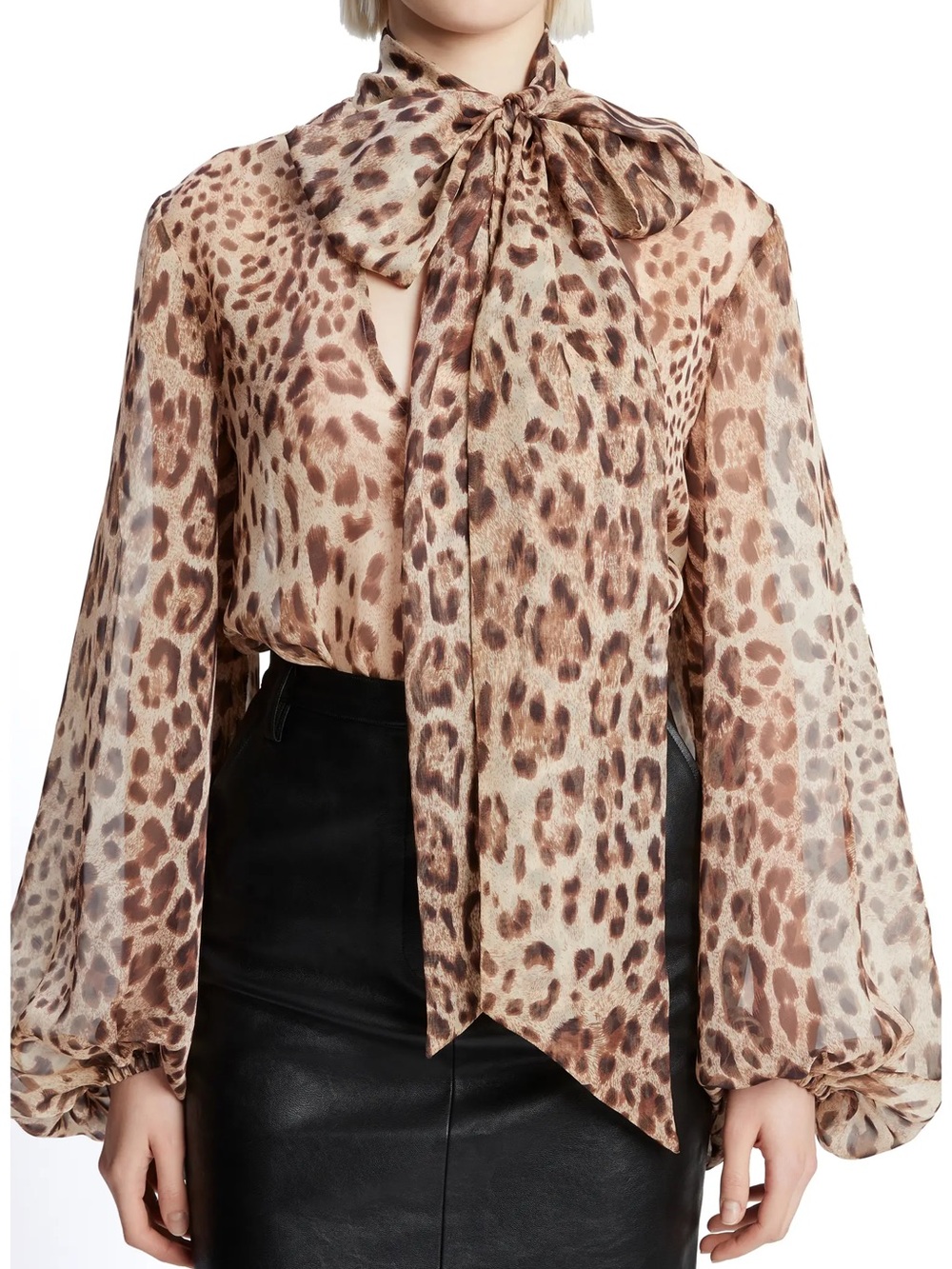 Solace Leopard Print Tie Front Shirt Bardot